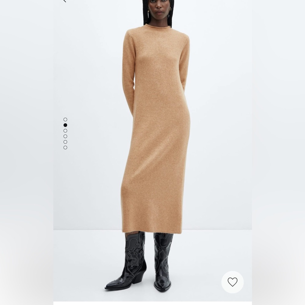 Knitted Perkins neck dress- Mango Size XS- never worn!